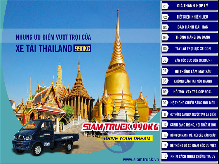 15 lý do nên mua xe tải Thái Lan Siam Truck giá rẻ HCM